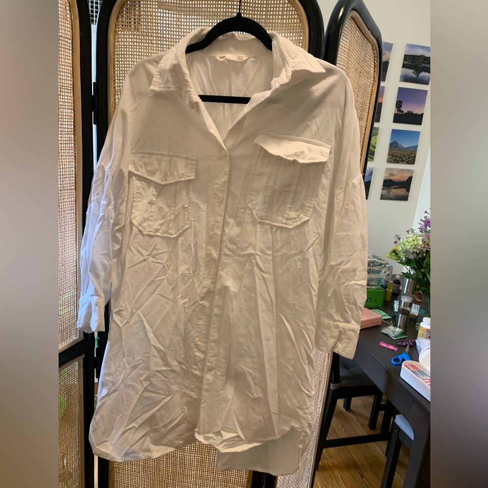 Zara cordoroy button down tunic